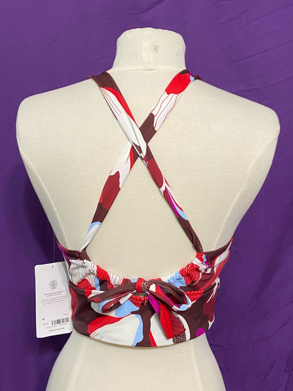 NWT Athleta Hero Bloom Plunge Bikini Top in Decadent Chocolate. Size M (D-DD) - Picture 6 of 6